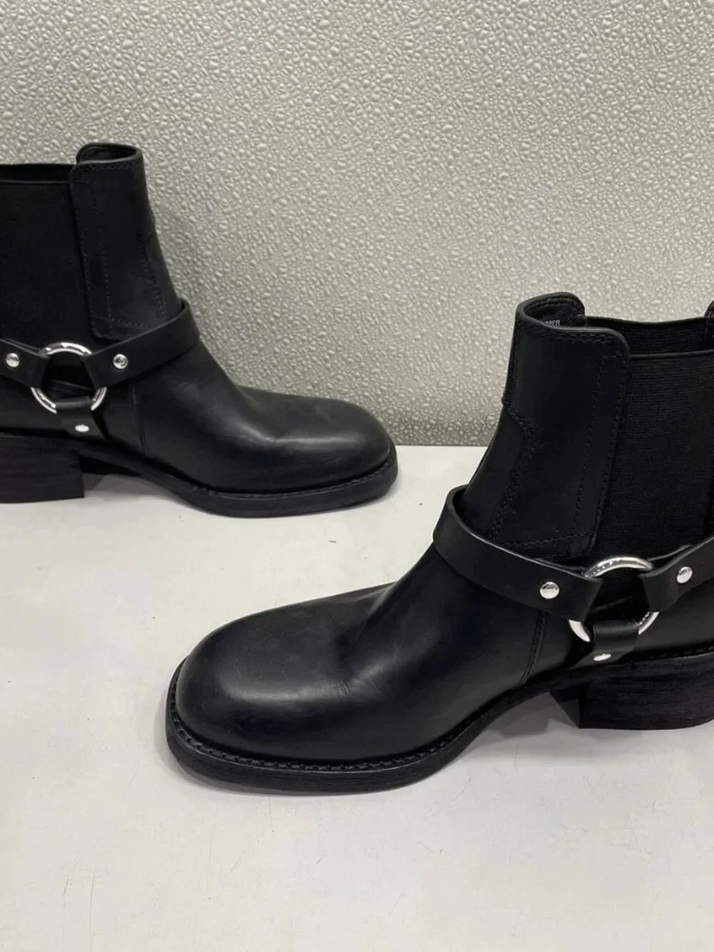 Tory Burch Leather Moto Boot Women's US 7M, Perfect Black